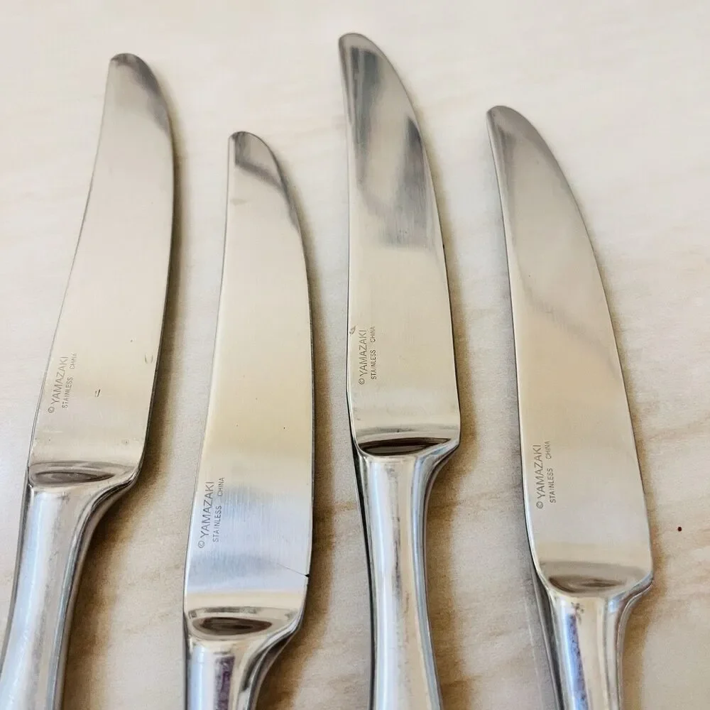 4pc YAMAZAKI Belgrove Dinner Knife 9 1/4” Stainless Glossy New French Hollow